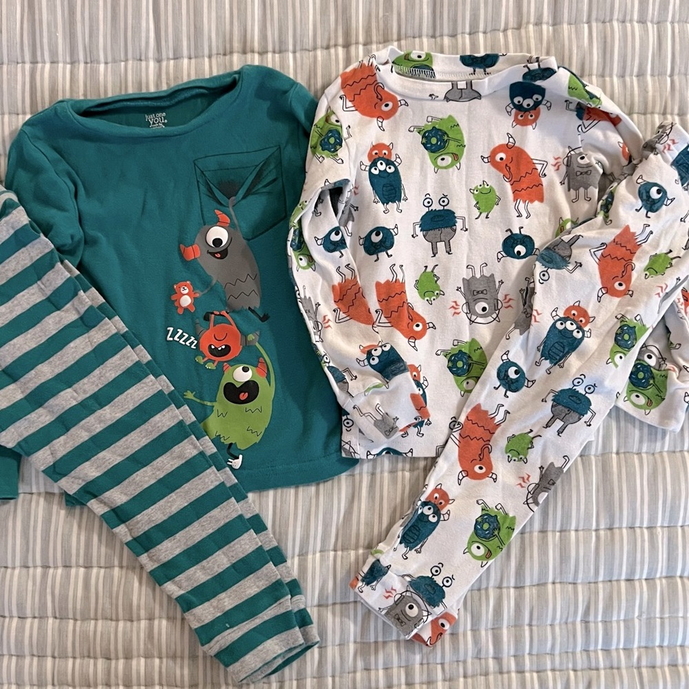 Carter’s 2 sets of monster pajamas 2T